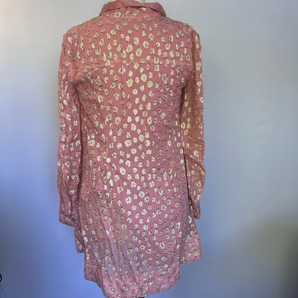 Anthropologie Maeve Long-Sleeve Tie-Neck Mini Dress XS - Picture 10 of 12